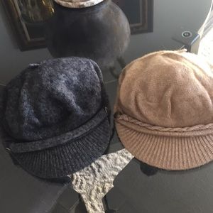 2 NWOT Lauren Ralph Lauren knit newsboy caps